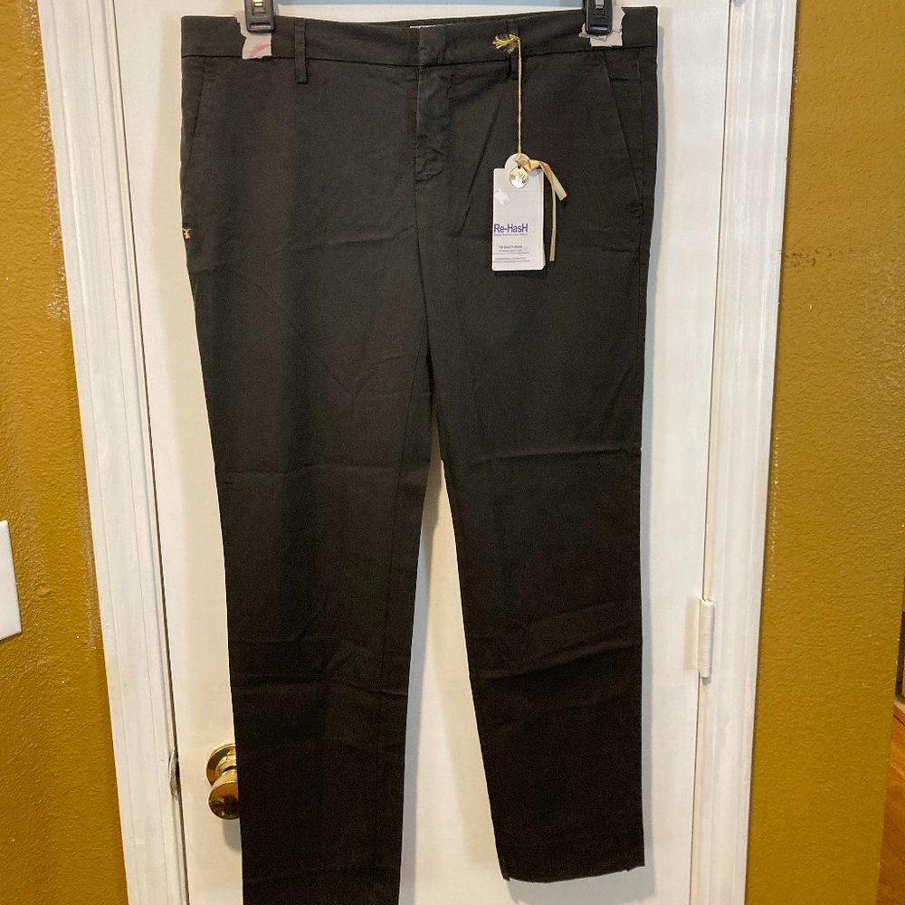 Re-Hash women's size 31 lightweight stretchy DONATELLA black chino trouser pants